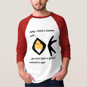Röd 3/4-Sleeven "Gleam in Öga", bomeranged T Shirt