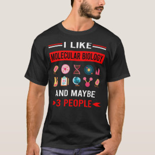 Röd 3 Personer Molekylärbiologi Biolog T Shirt