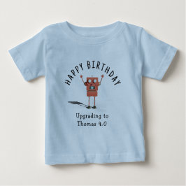 Röd 3D robot barnkalas T Shirt