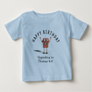 Röd 3D robot barnkalas T Shirt