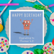 Röd 3D-robot barns födelsedag party