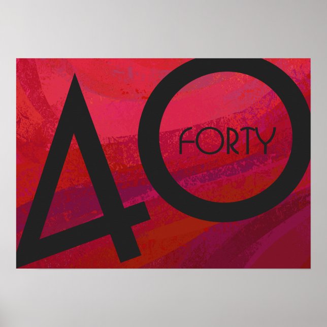 Röd 40-årsjubileum poster (Framsidan)