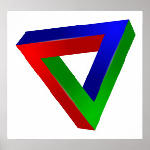 röd-41230 OPTISKA ILLUSIONER TRIANGELFORMAT TWISTE Poster