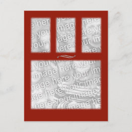 Röd 4-kvadratmall vykort