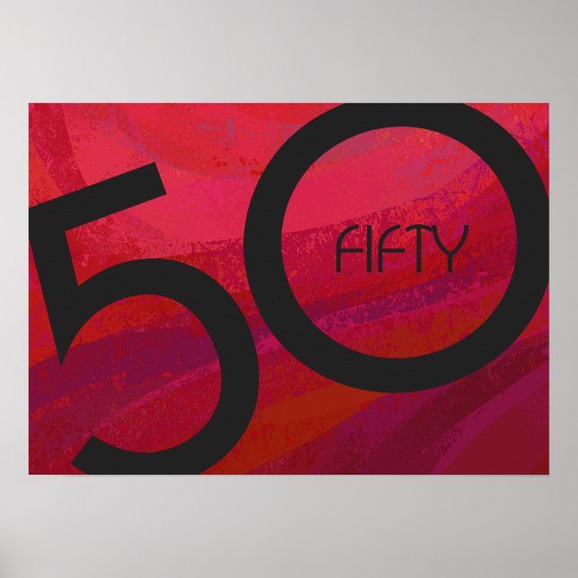 Röd 50-årsjubileum poster (Framsidan)