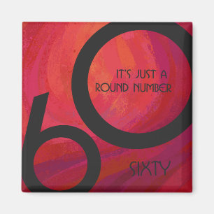 Röd 60-årsjubileum magnet