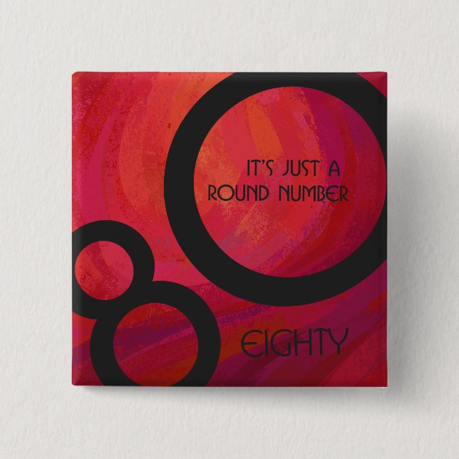 Röd 80-årsjubileum knapp (Framsida)