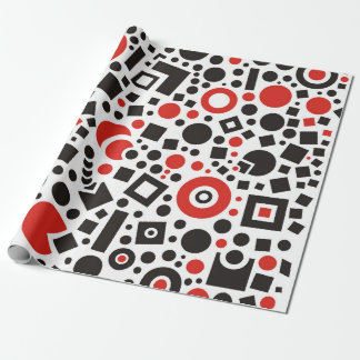 röd 80-tal & Retro geometriskt mönster för vit Presentpapper