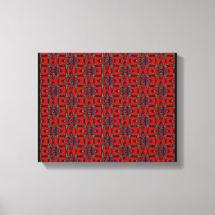 Röd Abstrakt blommor blommigt Modern art Canvastryck