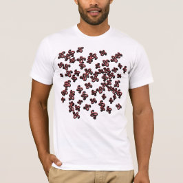 Röd Abstrakt Borstmönster Streetwear T-Shirt