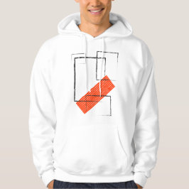 Röd Abstrakt Geometrisk Streetwear Hoodie