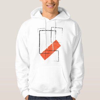 Röd Abstrakt Geometrisk Streetwear Hoodie