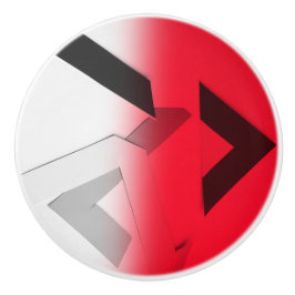 RÖD ABSTRAKT KERAMISK ENHETSKNOPP KNOPP