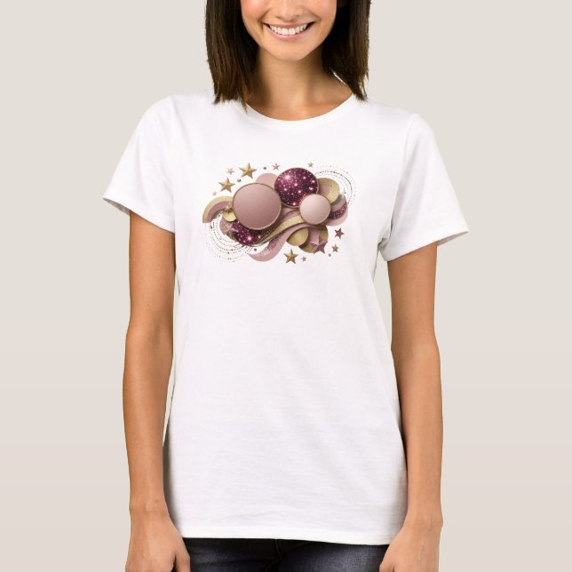 Röd ABSTRAKT KONST Grafisk T-shirt (Framsida)
