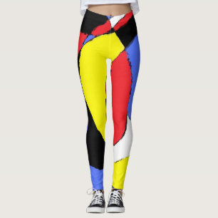 Röd Abstrakt Leggings