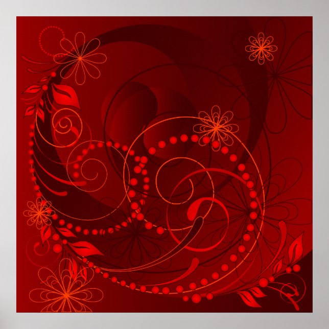 röd abstrakt poster (Framsidan)