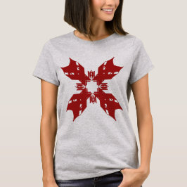 Röd Abstrakt Snöflake Blommigt Contemporary PEG Ar T Shirt