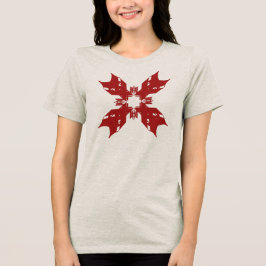 Röd Abstrakt Snöflake Blommigt Contemporary PEG Ar T Shirt