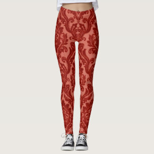 Röd Acanthus Leggings