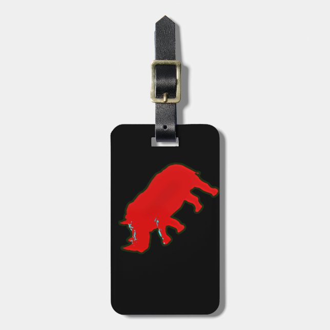 röd afrika rhinocerus bagagebricka (Vertikal Framsida)