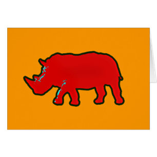 röd afrika rhinocerus hälsningskort