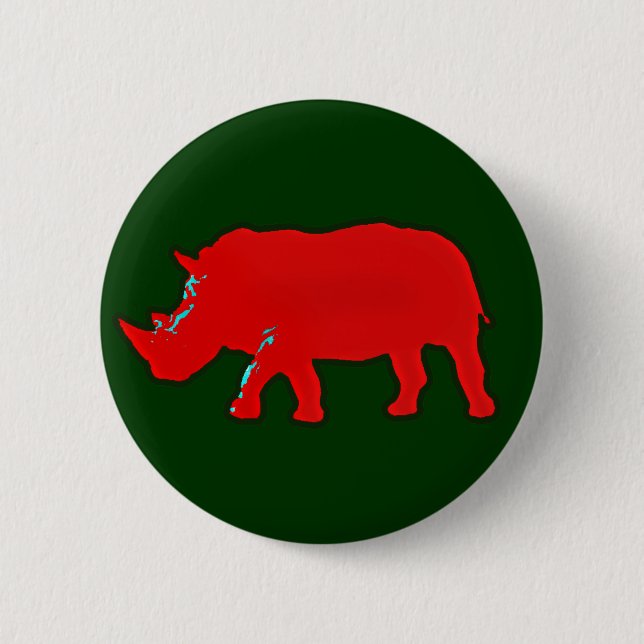 röd afrika rhinocerus. rhino knapp (Framsida)