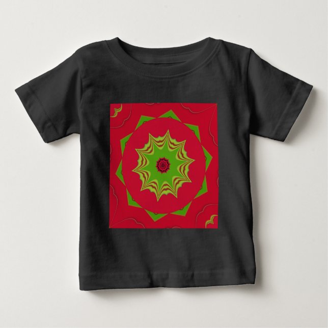 röd afrikansk etnisk stammen mönster t shirt (Framsida)