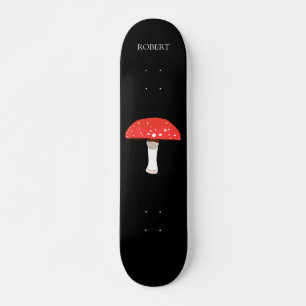 Röd agarisk flygsvamp med monogram mini skateboard bräda 18,5 cm