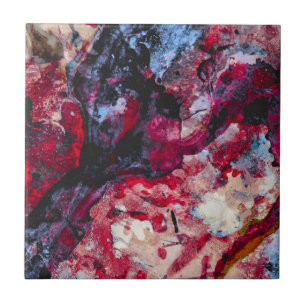 Röd agate Crystal Geode-Abstrakt Kakelplatta