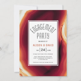 Röd agate slice fall bröllop förlovningsfest inbjudningar