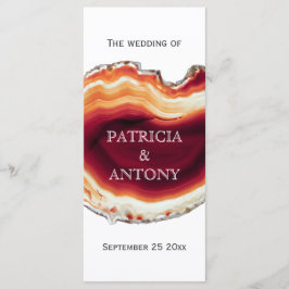 Röd agatsnitta, geod modern höstbröllopsprogram program