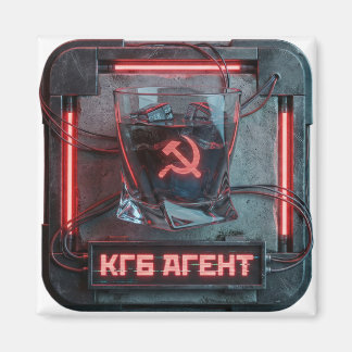 Röd Agent Vodka Shot Cyberpunk Magnet