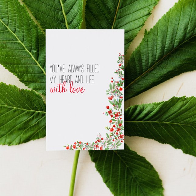 Röd akvarell blomma mors dag julkort (Skapare uppladdad)