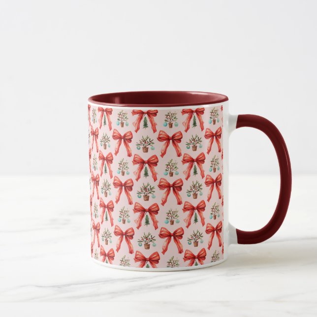 Röd akvarell julbåge Holiday-mugg-gåva Mugg (Höger)