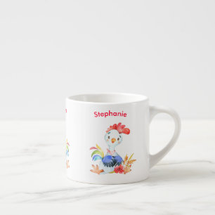 Röd akvarell liten tupp espressomugg