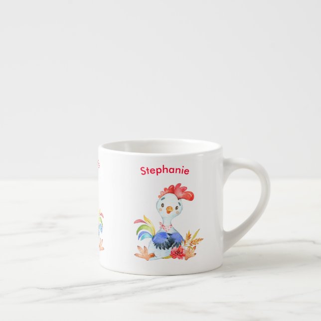 Röd akvarell liten tupp espressomugg (Höger)