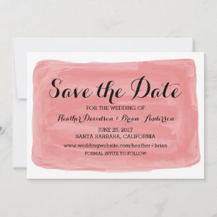 Röd akvarell Save the Date-inbjudan Spara Datumet