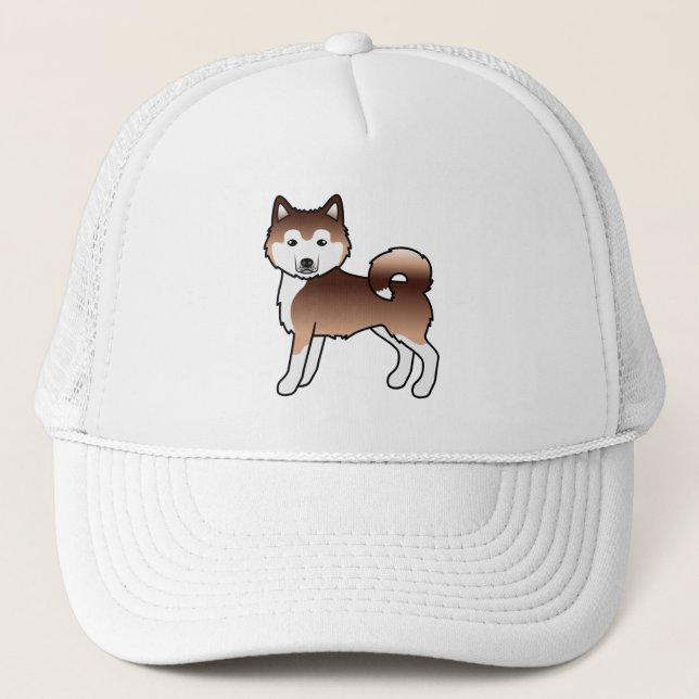 Röd Alaskan Malamute Söt Tecknad Hund Keps (Framsida)