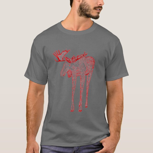 röd älgt-skjorta t-shirt (Framsida)
