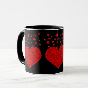 Röd Alla hjärtans dag Svart-svart Elegans Mugg