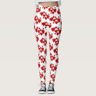 Röd älskvärd hartsdamasker leggings