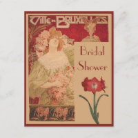 Röd amaryllis- & dammöhippa för art nouveau