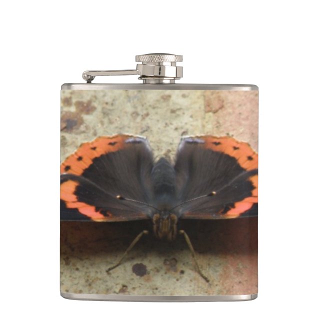 Röd amiral Butterfly-kolv Fickplunta (Framsidan)