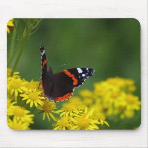 Röd amiralfjäril Mousepad Musmatta