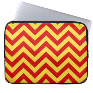 Röd, ananas Large Chevron ZigZag Mönster Laptop Sleeve