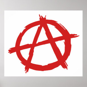 Röd anarkist en symbolanarkilogotyp poster