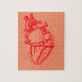 Röd Anatomical hjärta & vitsamling Pussel