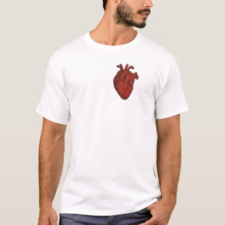 Röd anatomisk hjärta vintage t-shirt