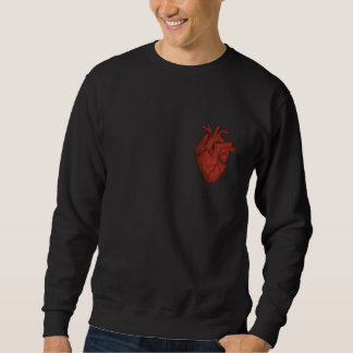 Röd Anatomisk Hjärtan Vintage Hoodie Lång Ärmad Tröja