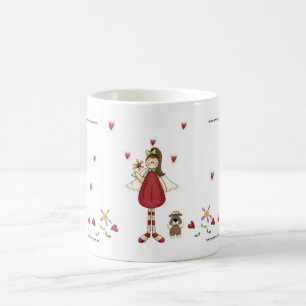 Röd ängel av kärlek kaffemugg